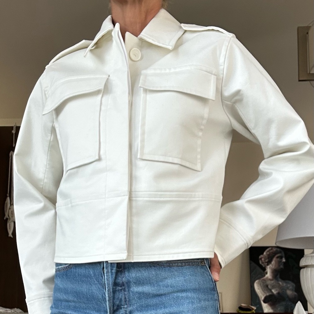 ALC Lexington white utility jacket. Size US 6, new unworn without tags.